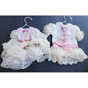 VICTORIAN IVORY‎ ROSE LACE DRESS ON HANGER VINTAGE Smithsonian Ornaments 2 Dress